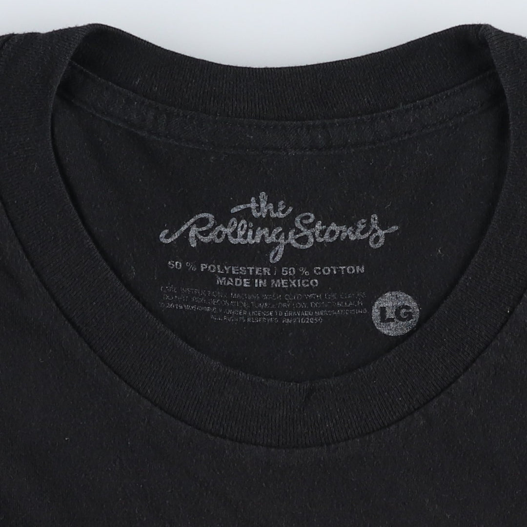 The Rolling Stones Band T-shirt, Band T, Men's L size cotton black type Vintage Second Hand