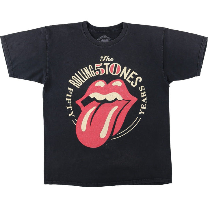 The Rolling Stones Band T-shirt, Band T, Men's L size cotton black type Vintage Second Hand