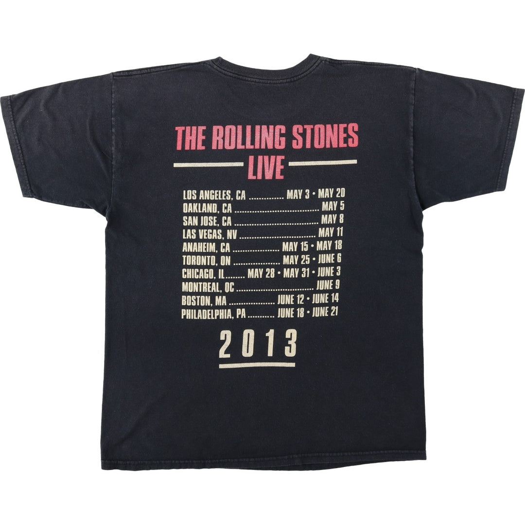 The Rolling Stones Band T-shirt, Band T, Men's L size cotton black type Vintage Second Hand