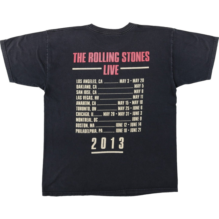 The Rolling Stones Band T-shirt, Band T, Men's L size cotton black type Vintage Second Hand
