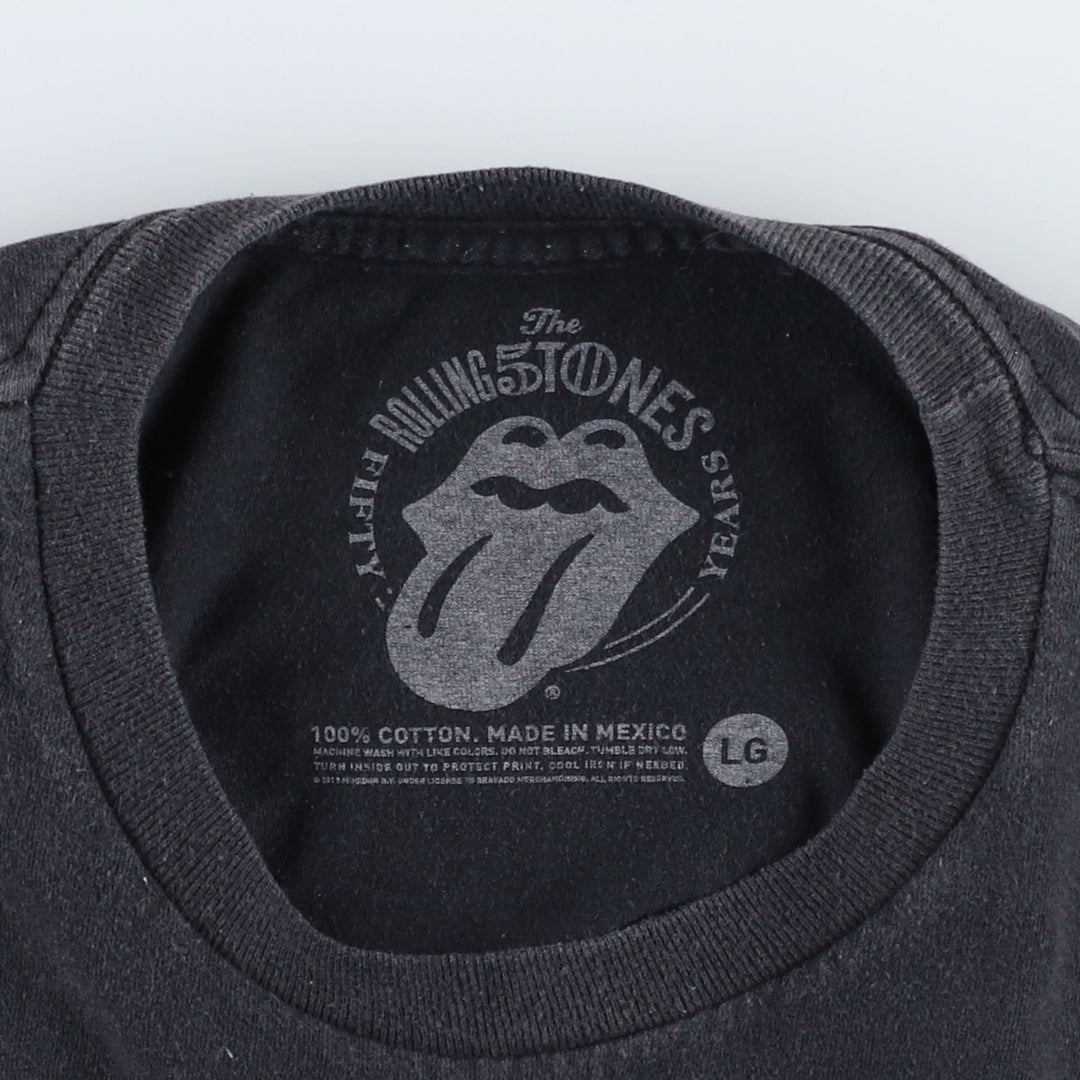 The Rolling Stones Band T-shirt, Band T, Men's L size cotton black type Vintage Second Hand