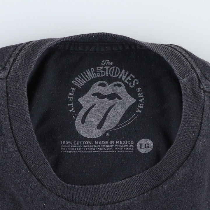 The Rolling Stones Band T-shirt, Band T, Men's L size cotton black type Vintage Second Hand