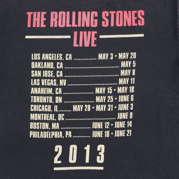 The Rolling Stones Band T-shirt, Band T, Men's L size cotton black type Vintage Second Hand