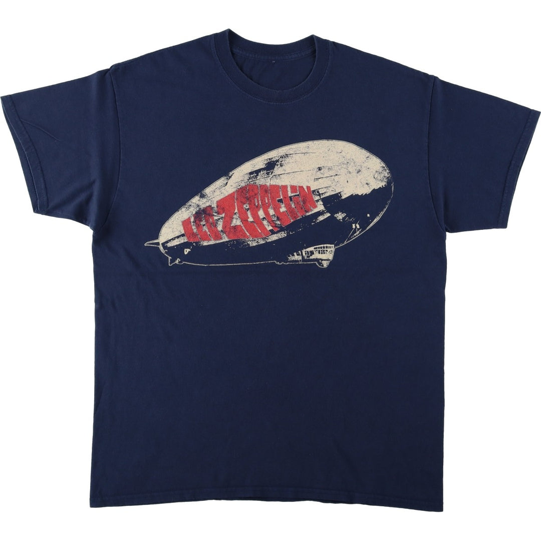 LED ZEPPELIN American flag design band t-shirt, men's size XL equivalent. unclear navy blue type Vintage Second Hand