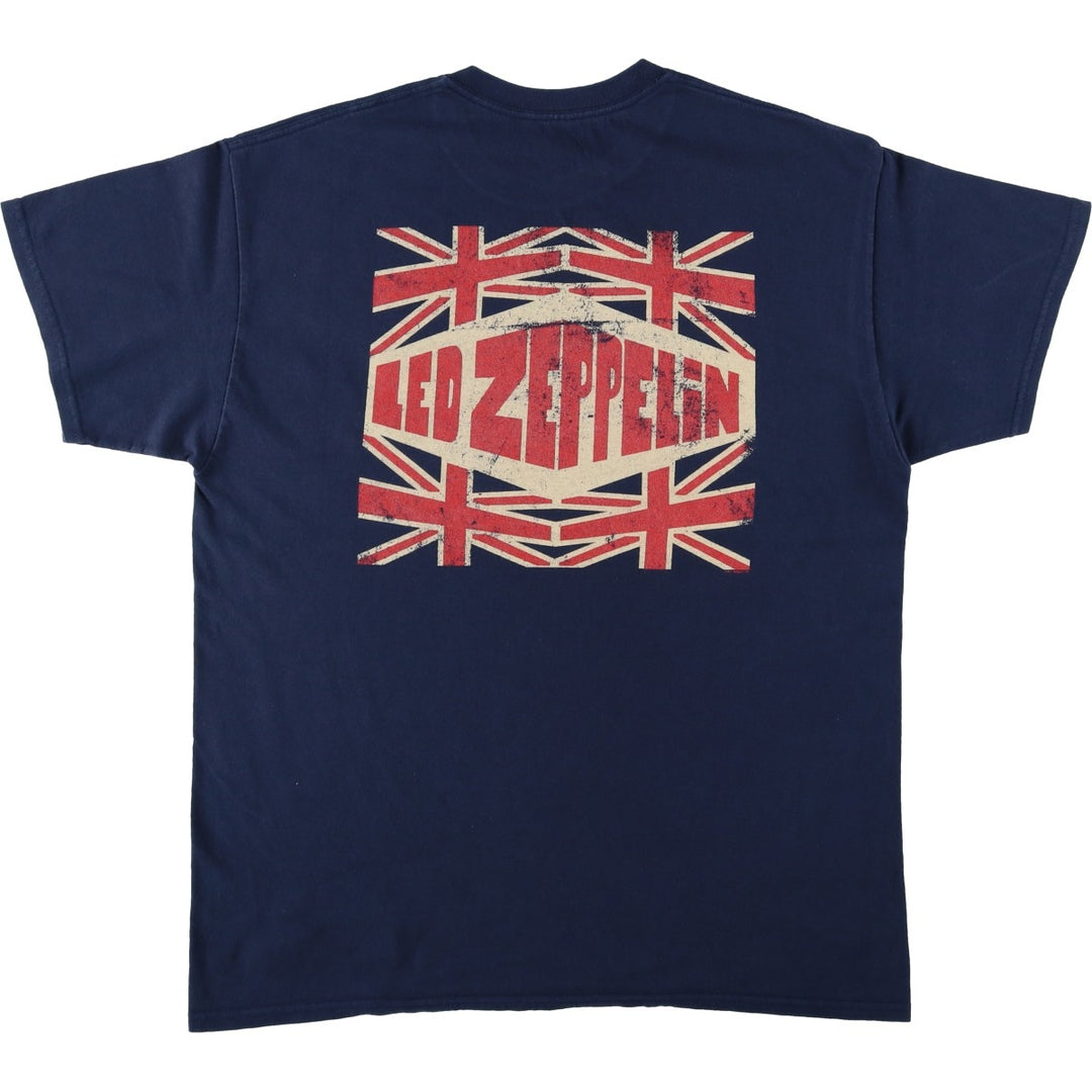 LED ZEPPELIN American flag design band t-shirt, men's size XL equivalent. unclear navy blue type Vintage Second Hand