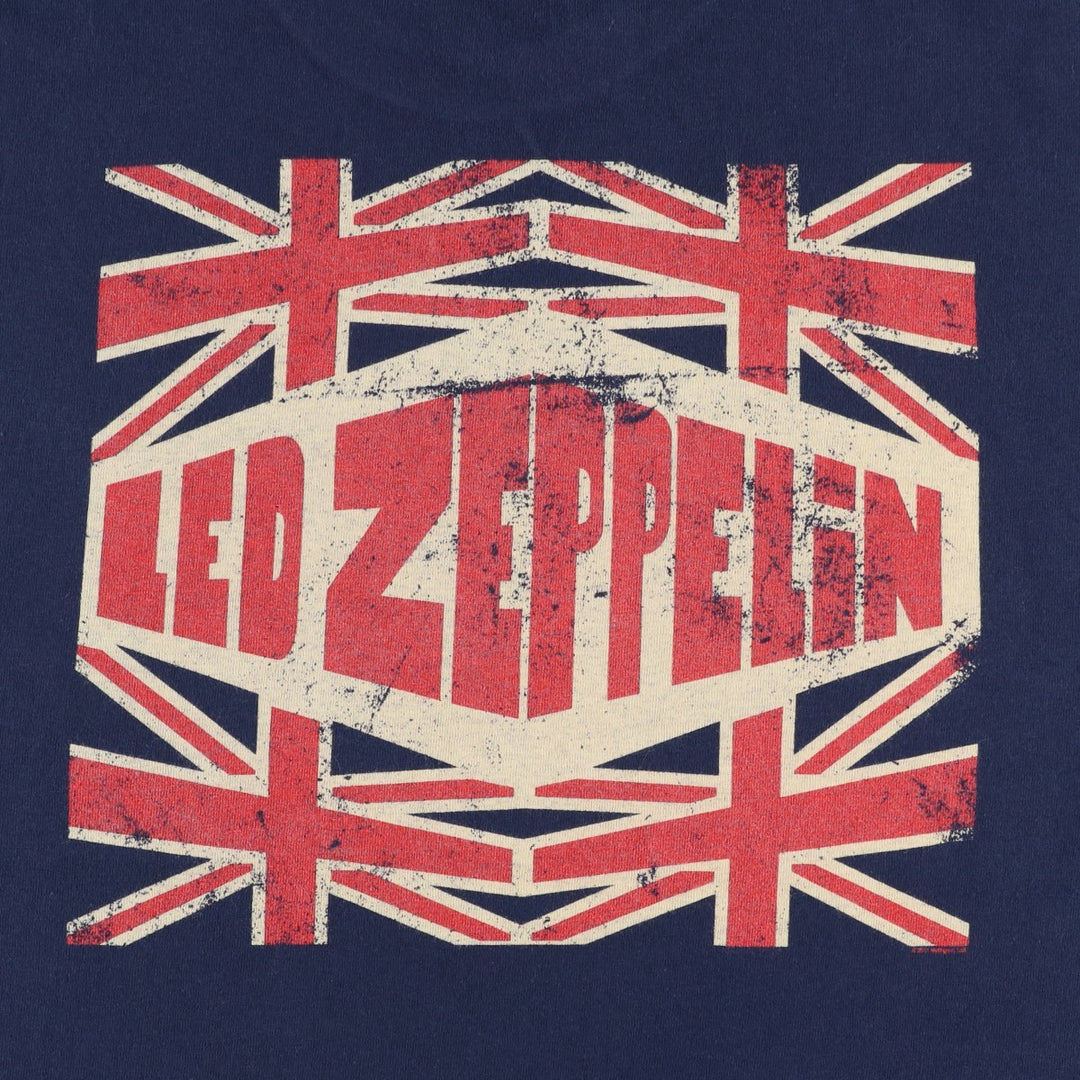 LED ZEPPELIN American flag design band t-shirt, men's size XL equivalent. unclear navy blue type Vintage Second Hand