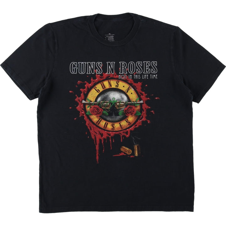 GUNS N' ROSES Guns N' Roses Band T-shirt Band Tee Men's M size cotton black type Vintage Second Hand