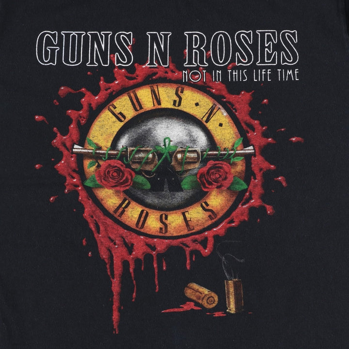 GUNS N' ROSES Guns N' Roses Band T-shirt Band Tee Men's M size cotton black type Vintage Second Hand
