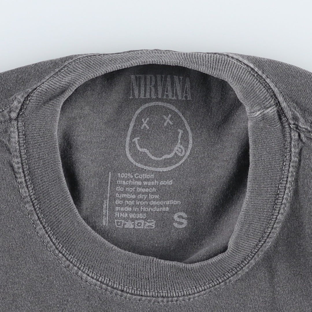 NIRVANA Nirvana Band T-shirt Band T Men's S size cotton Charcoal Vintage Second Hand