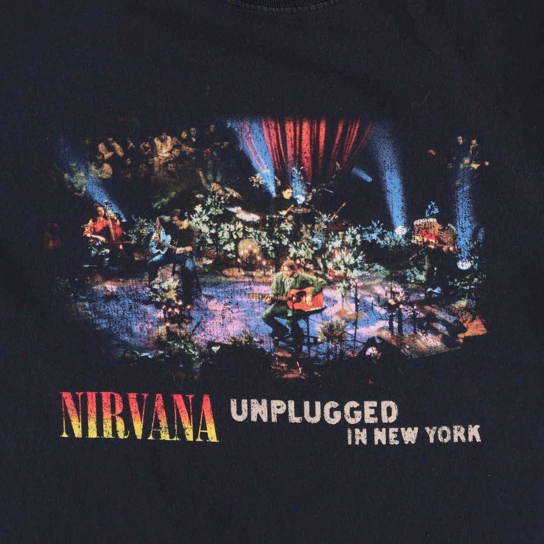 NIRVANA Nirvana Band T-shirt, Band T, Men's XL size cotton black type Vintage Second Hand