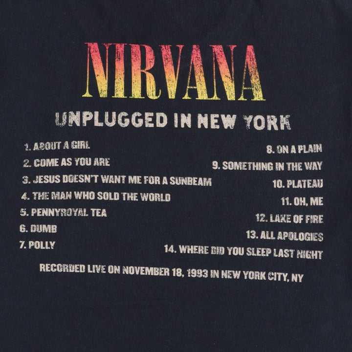 NIRVANA Nirvana Band T-shirt, Band T, Men's XL size cotton black type Vintage Second Hand