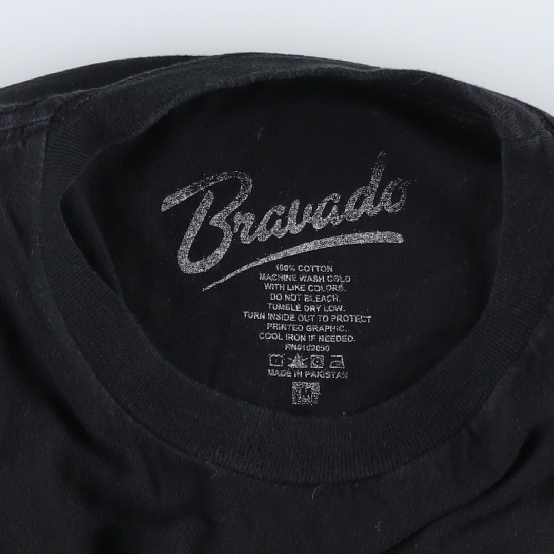 BRAVADO RED HOT CHILI PEPPERS Red Hot Chili Peppers Band T-shirt Band Tee Men's M size cotton black type Vintage Second Hand