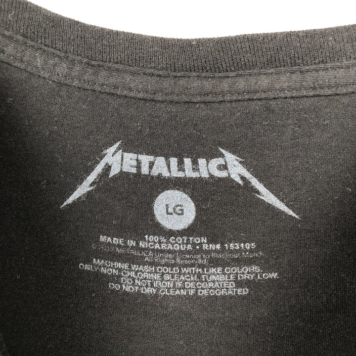METALLICA Skull Pattern Band T-shirt Band Tee Men's L size cotton black type Vintage Second Hand