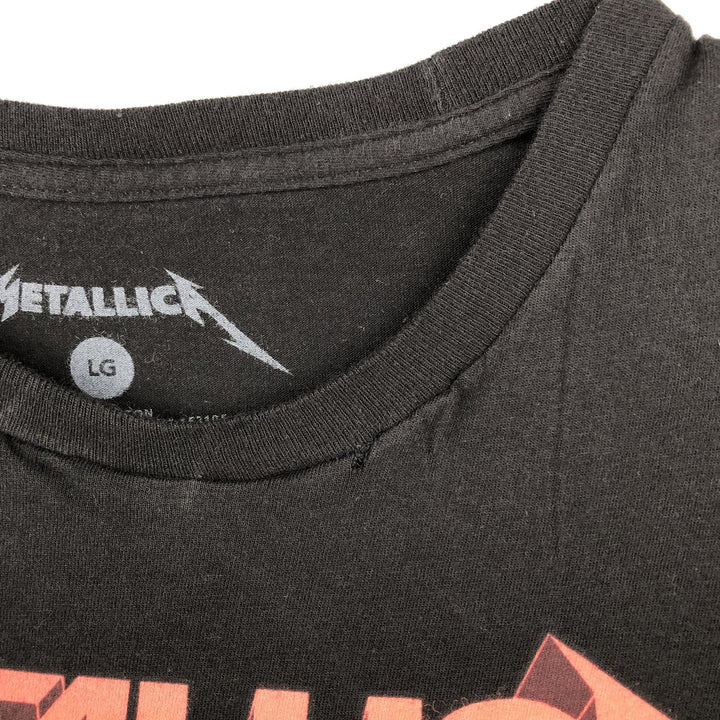 METALLICA Skull Pattern Band T-shirt Band Tee Men's L size cotton black type Vintage Second Hand