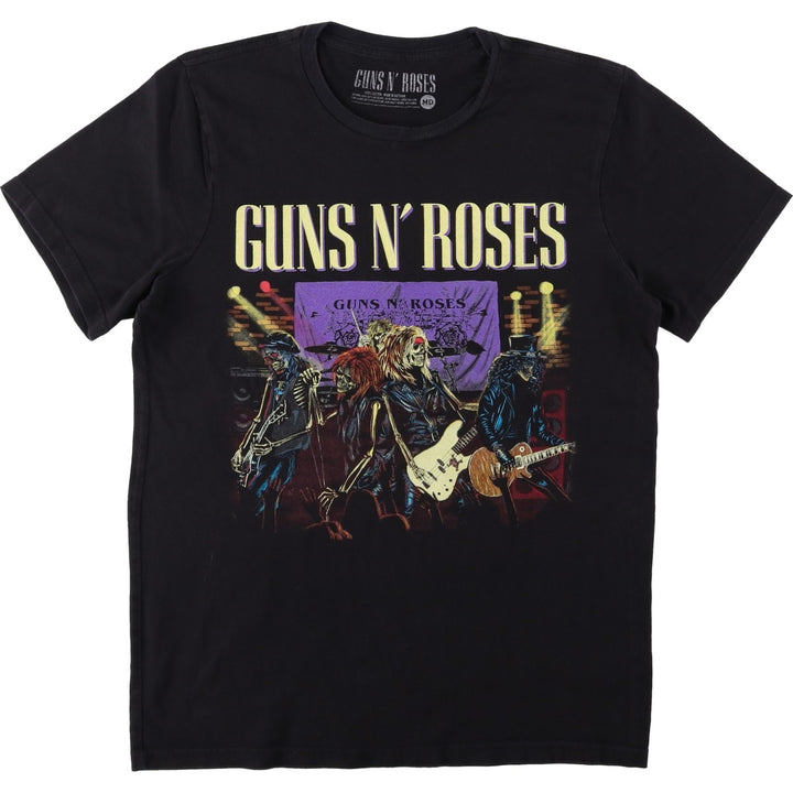 GUNS N' ROSES Guns N' Roses Band T-shirt Band Tee Men's M size cotton black type Vintage Second Hand