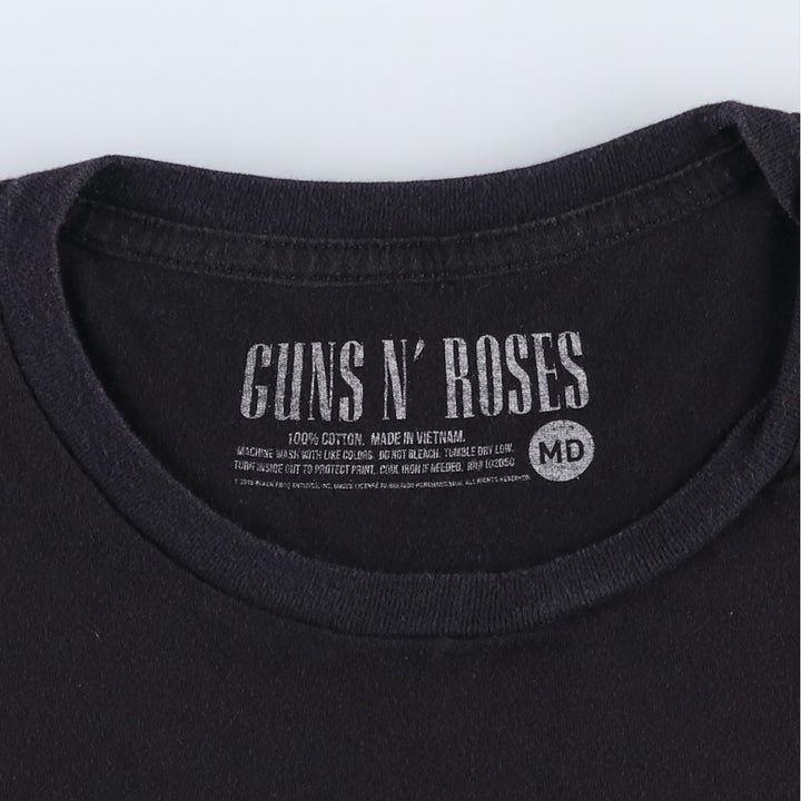 GUNS N' ROSES Guns N' Roses Band T-shirt Band Tee Men's M size cotton black type Vintage Second Hand