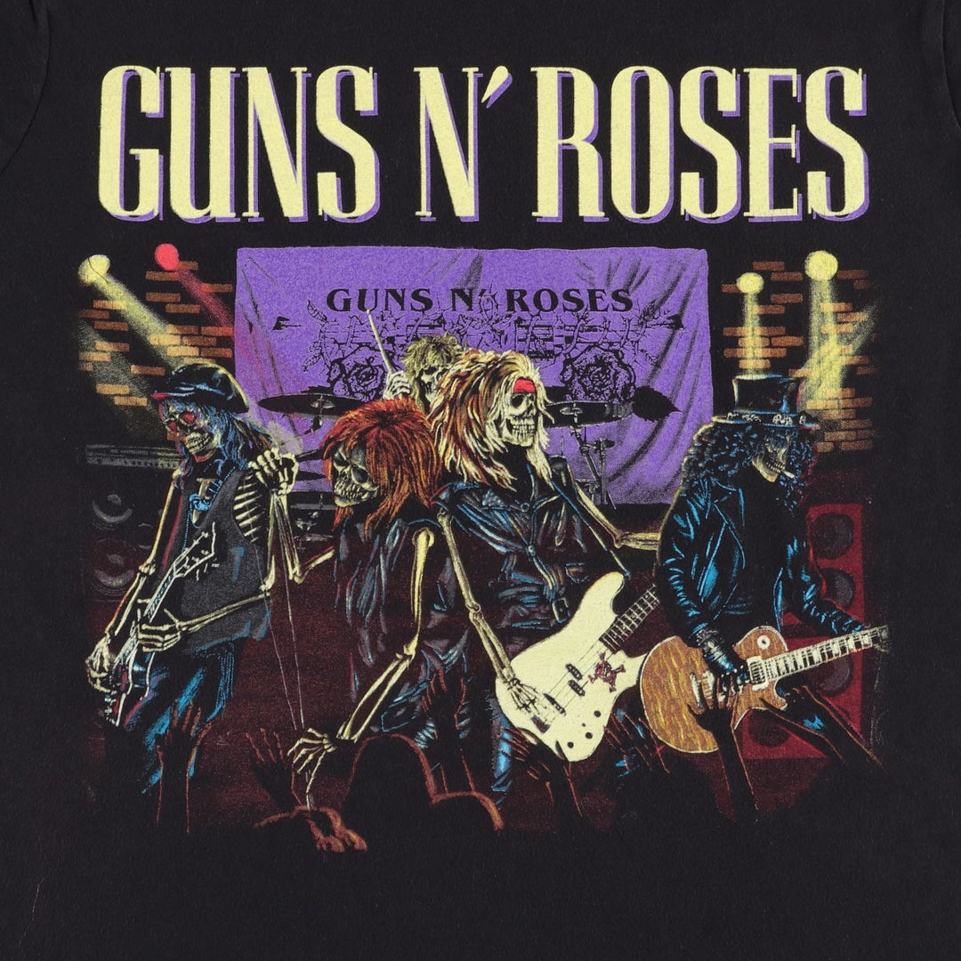 GUNS N' ROSES Guns N' Roses Band T-shirt Band Tee Men's M size cotton black type Vintage Second Hand