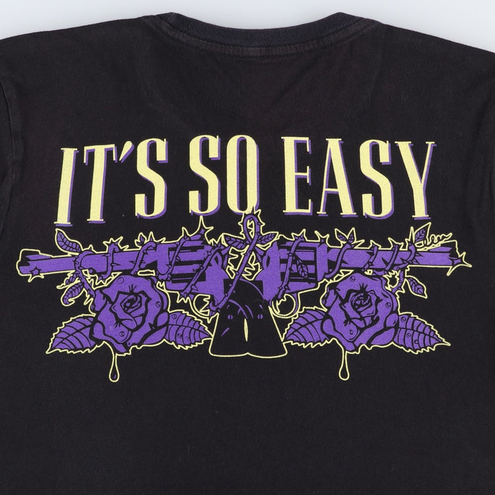 GUNS N' ROSES Guns N' Roses Band T-shirt Band Tee Men's M size cotton black type Vintage Second Hand