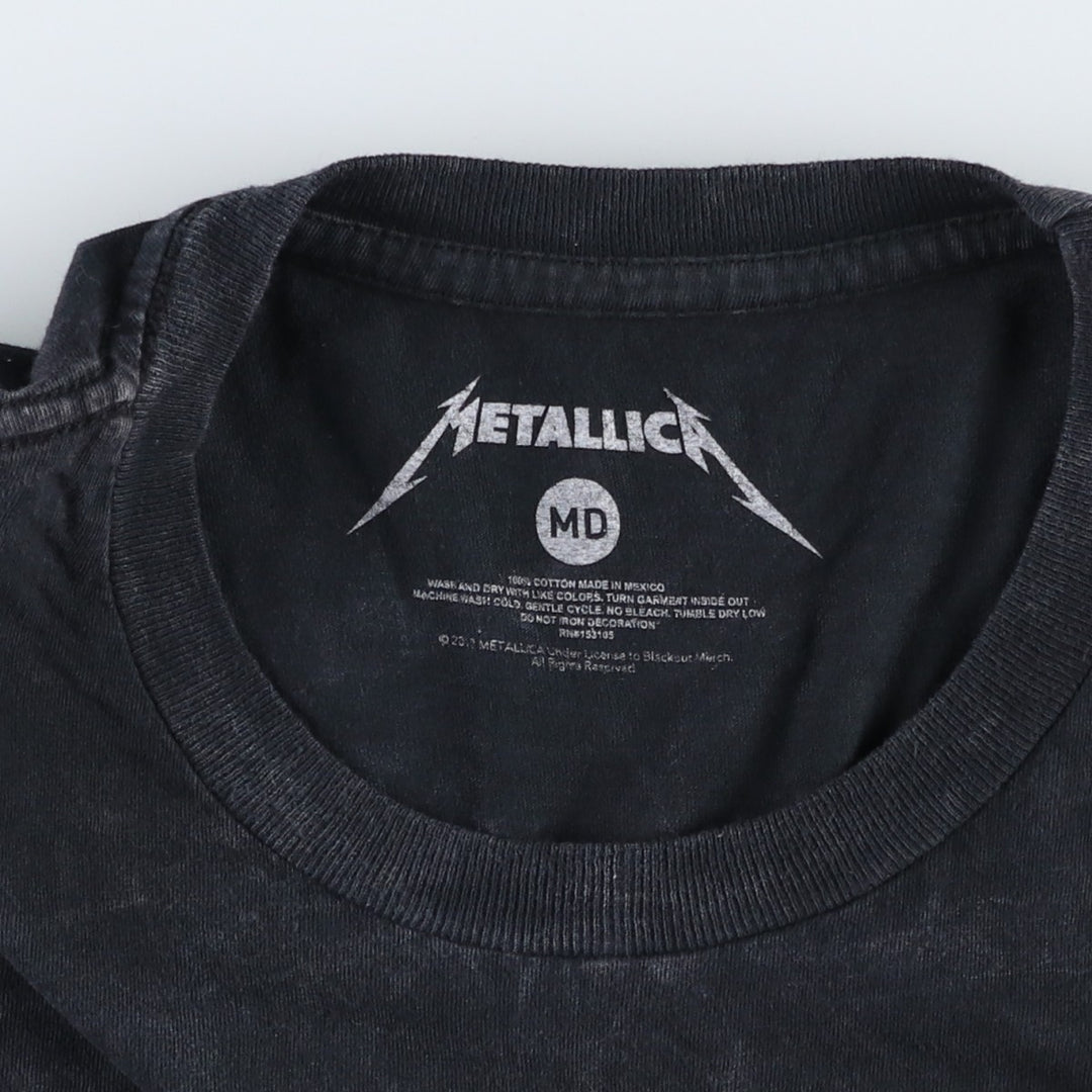 METALLICA Band T-Shirt, Made in Mexico, Men's Size M (approx.) cotton black type Vintage Second Hand