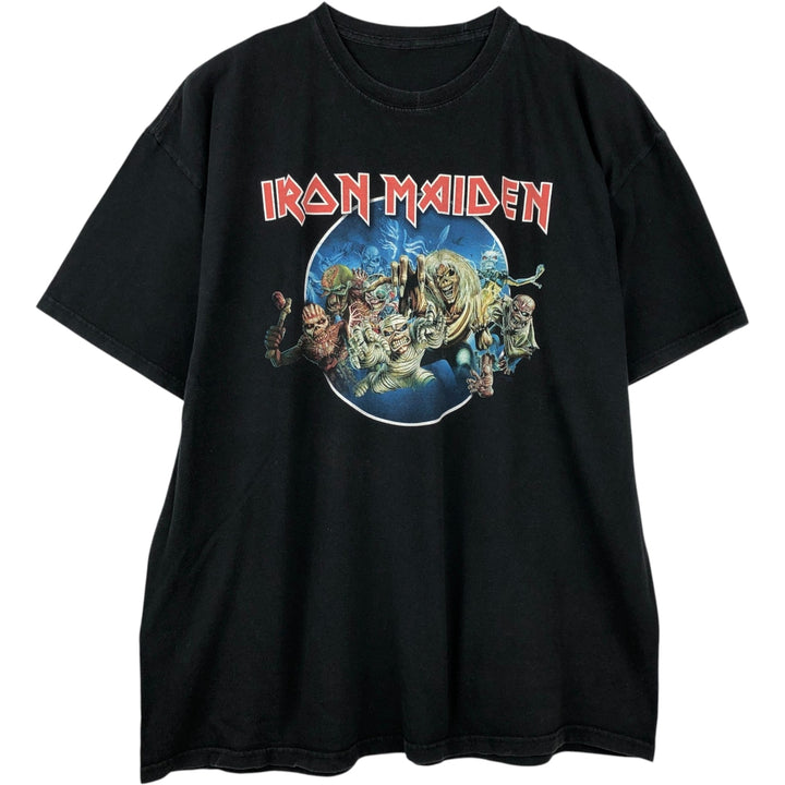 IRON MAIDEN Iron Maiden Band T-shirt Band T Men's XXL unclear black type Vintage Second Hand
