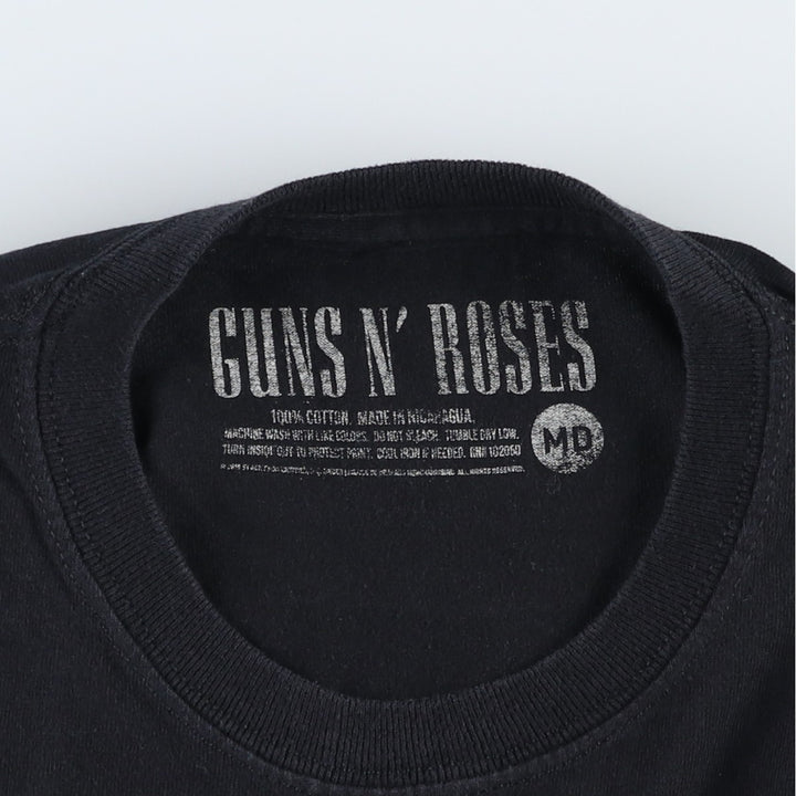 GUNS N' ROSES Guns N' Roses Band T-shirt Band Tee Men's M size cotton black type Vintage Second Hand