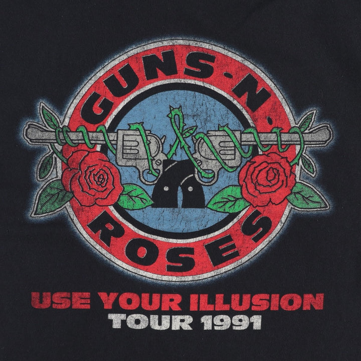 GUNS N' ROSES Guns N' Roses Band T-shirt Band Tee Men's M size cotton black type Vintage Second Hand