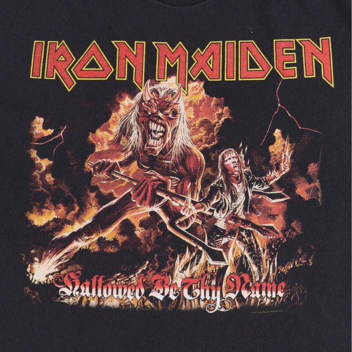IRON MAIDEN Iron Maiden Band T-shirt Band T Men's XL size unclear black type Vintage Second Hand