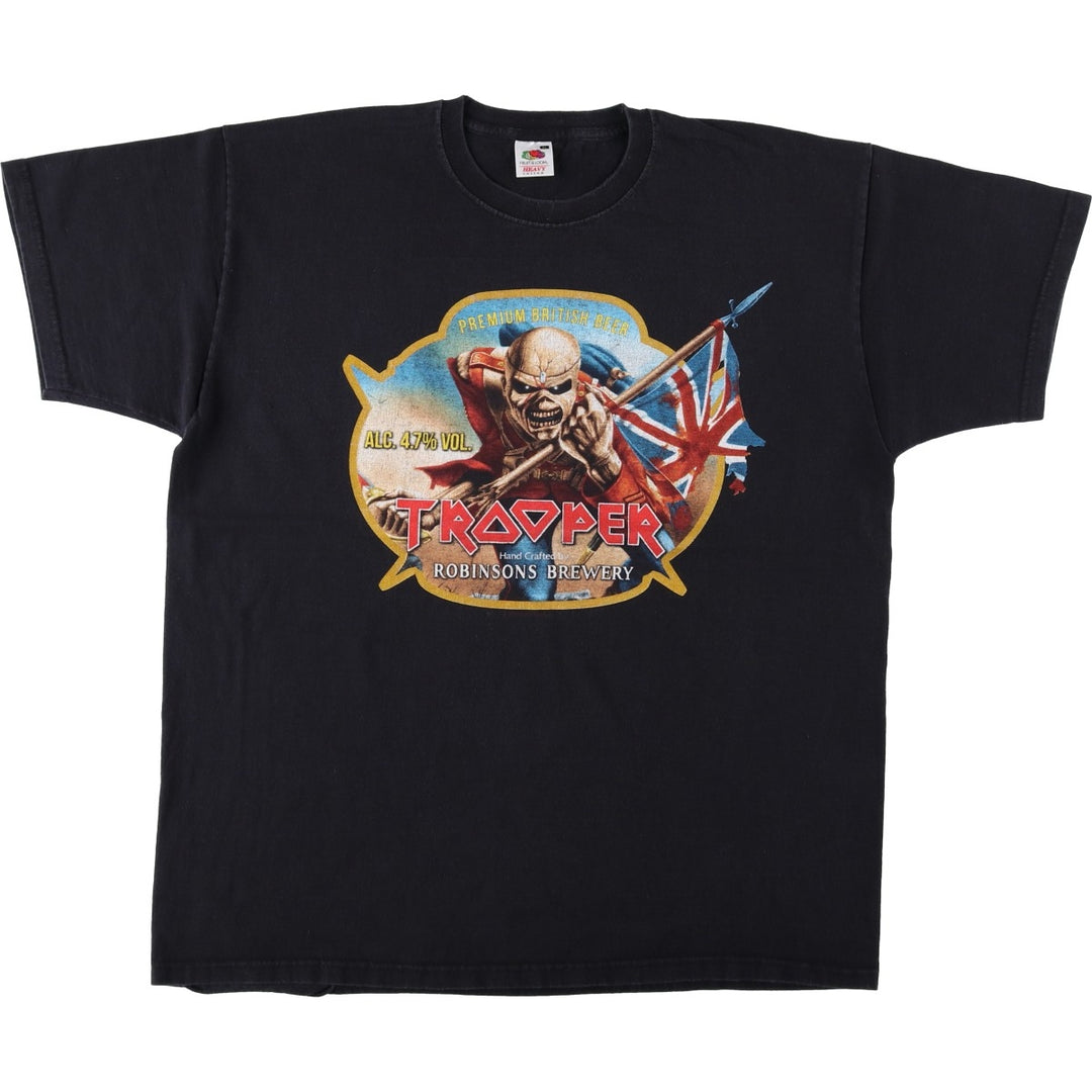 Fruit of the Loom Heavy Cotton Iron Maiden Band T-shirt, Men's Size XL (approx.) cotton black type Vintage Second Hand