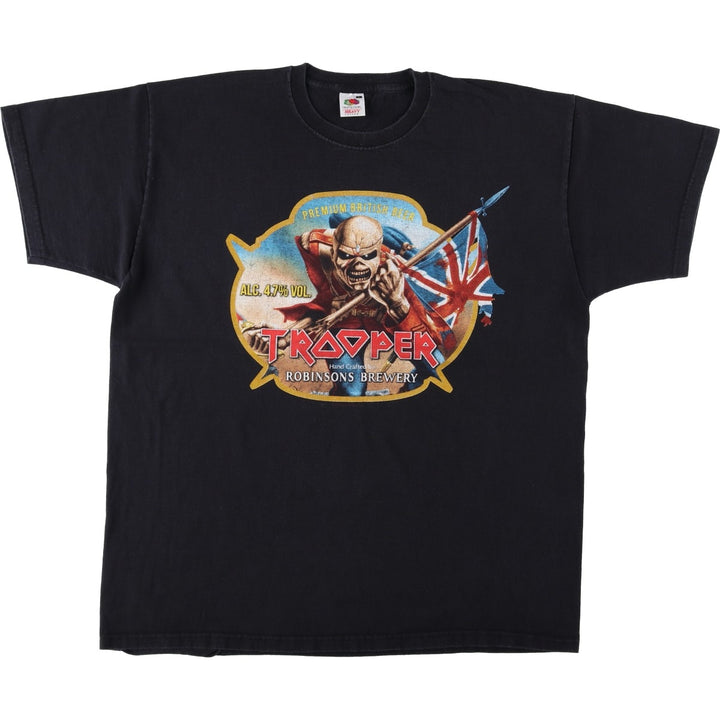Fruit of the Loom Heavy Cotton Iron Maiden Band T-shirt, Men's Size XL (approx.) cotton black type Vintage Second Hand