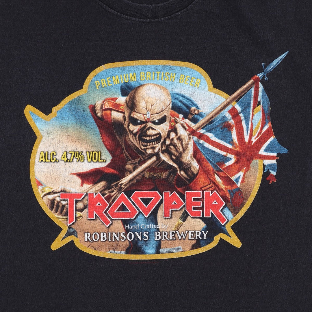 Fruit of the Loom Heavy Cotton Iron Maiden Band T-shirt, Men's Size XL (approx.) cotton black type Vintage Second Hand