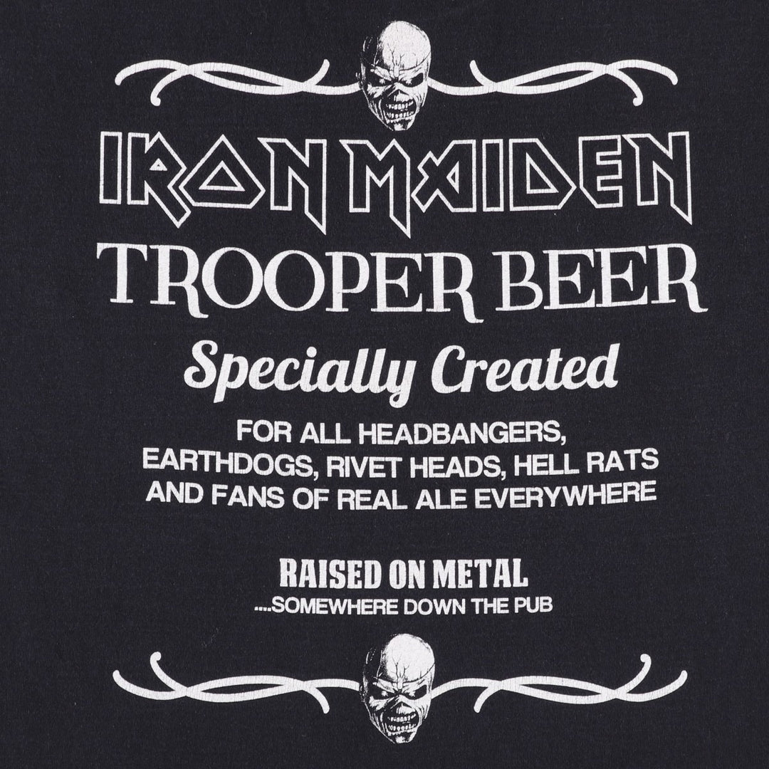 Fruit of the Loom Heavy Cotton Iron Maiden Band T-shirt, Men's Size XL (approx.) cotton black type Vintage Second Hand