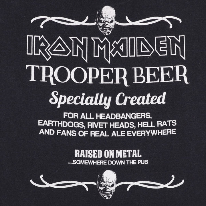 Fruit of the Loom Heavy Cotton Iron Maiden Band T-shirt, Men's Size XL (approx.) cotton black type Vintage Second Hand