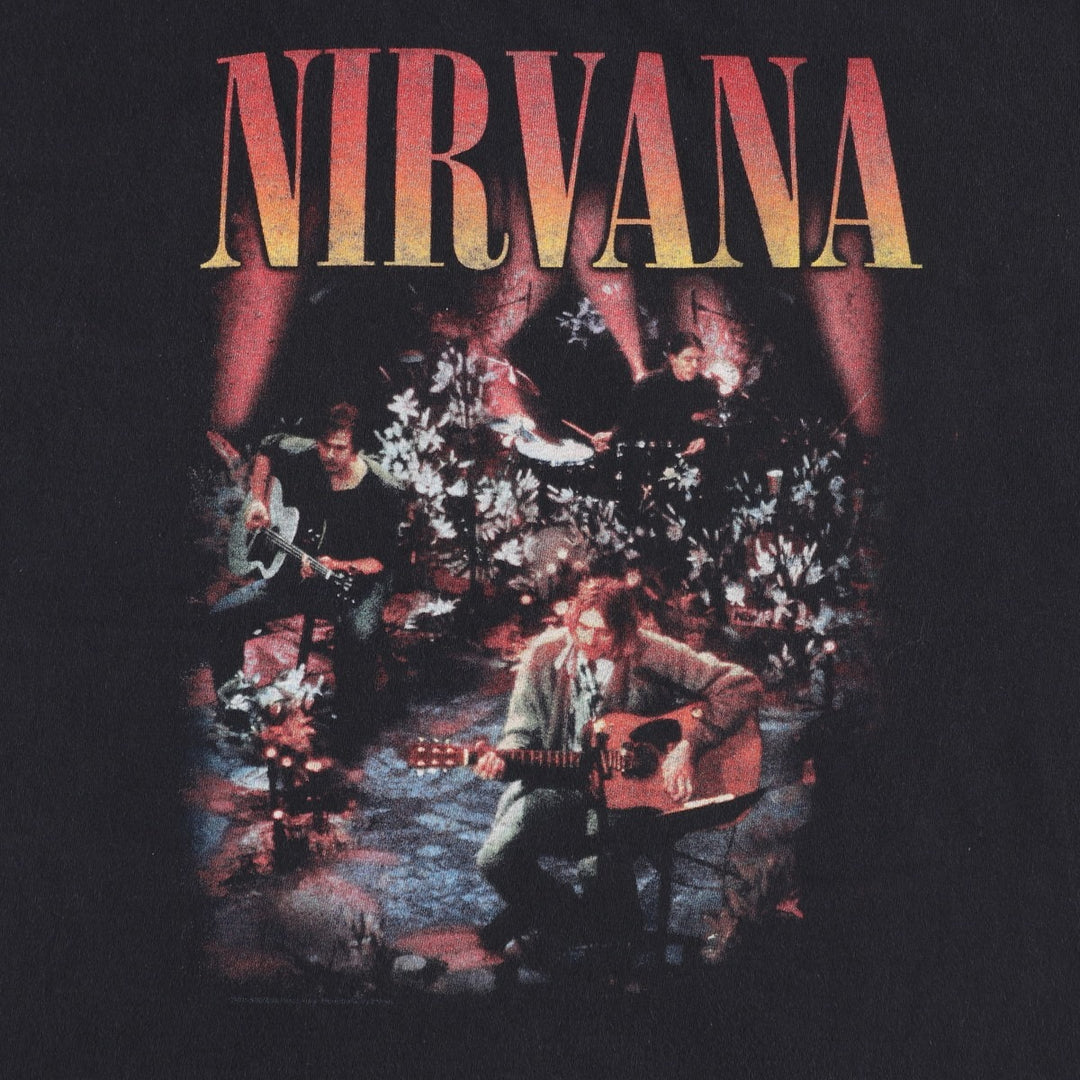 NIRVANA Nirvana Band T-shirt, Band T, Men's XL size unclear black type Vintage Second Hand
