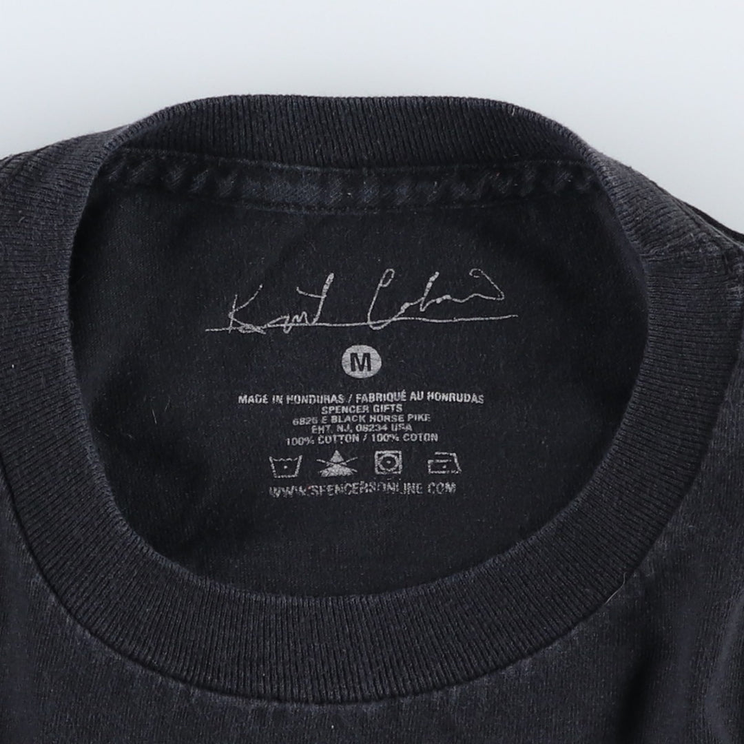 KURT COBAIN Kurt Cobain band T-shirt, band T, men's M size cotton black type Vintage Second Hand