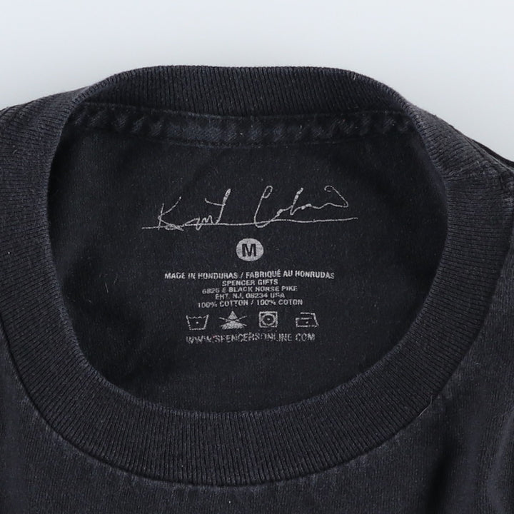 KURT COBAIN Kurt Cobain band T-shirt, band T, men's M size cotton black type Vintage Second Hand