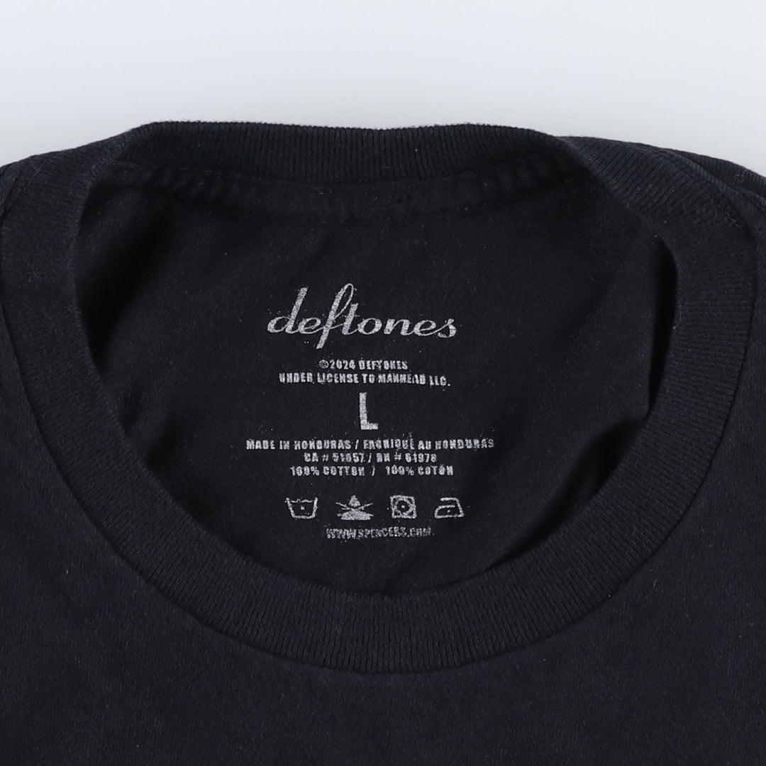 DEFTONES Deftones Band T-shirt Band T Men's L size cotton black type Vintage Second Hand
