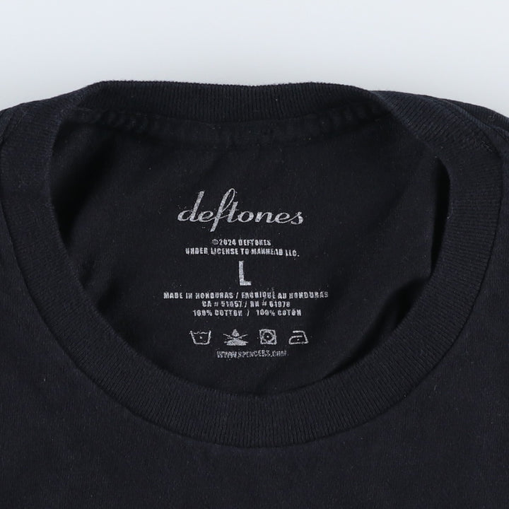 DEFTONES Deftones Band T-shirt Band T Men's L size cotton black type Vintage Second Hand