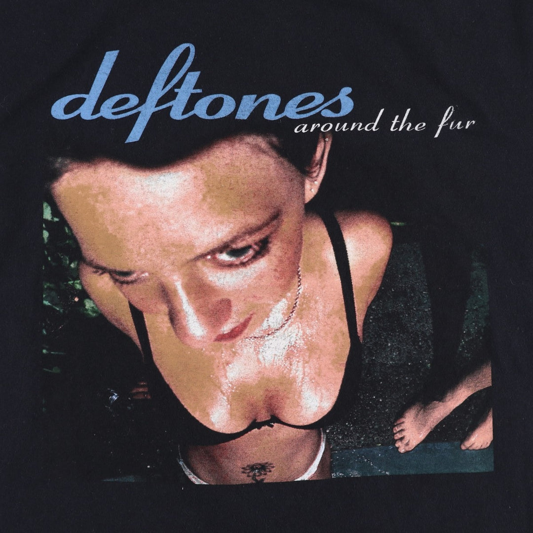 DEFTONES Deftones Band T-shirt Band T Men's L size cotton black type Vintage Second Hand