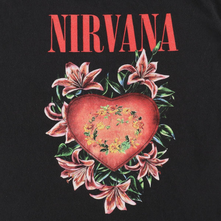 NIRVANA Nirvana Band T-shirt, Band T, Men's L size cotton black type Vintage Second Hand