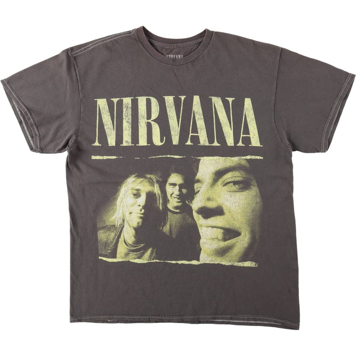 NIRVANA Nirvana Band T-shirt, Band T, Men's L size cotton Charcoal Vintage Second Hand