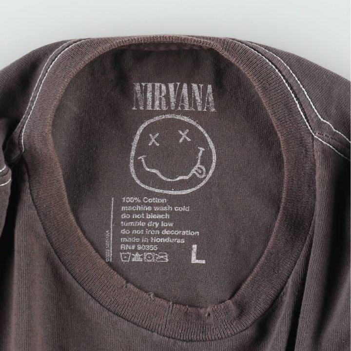 NIRVANA Nirvana Band T-shirt, Band T, Men's L size cotton Charcoal Vintage Second Hand