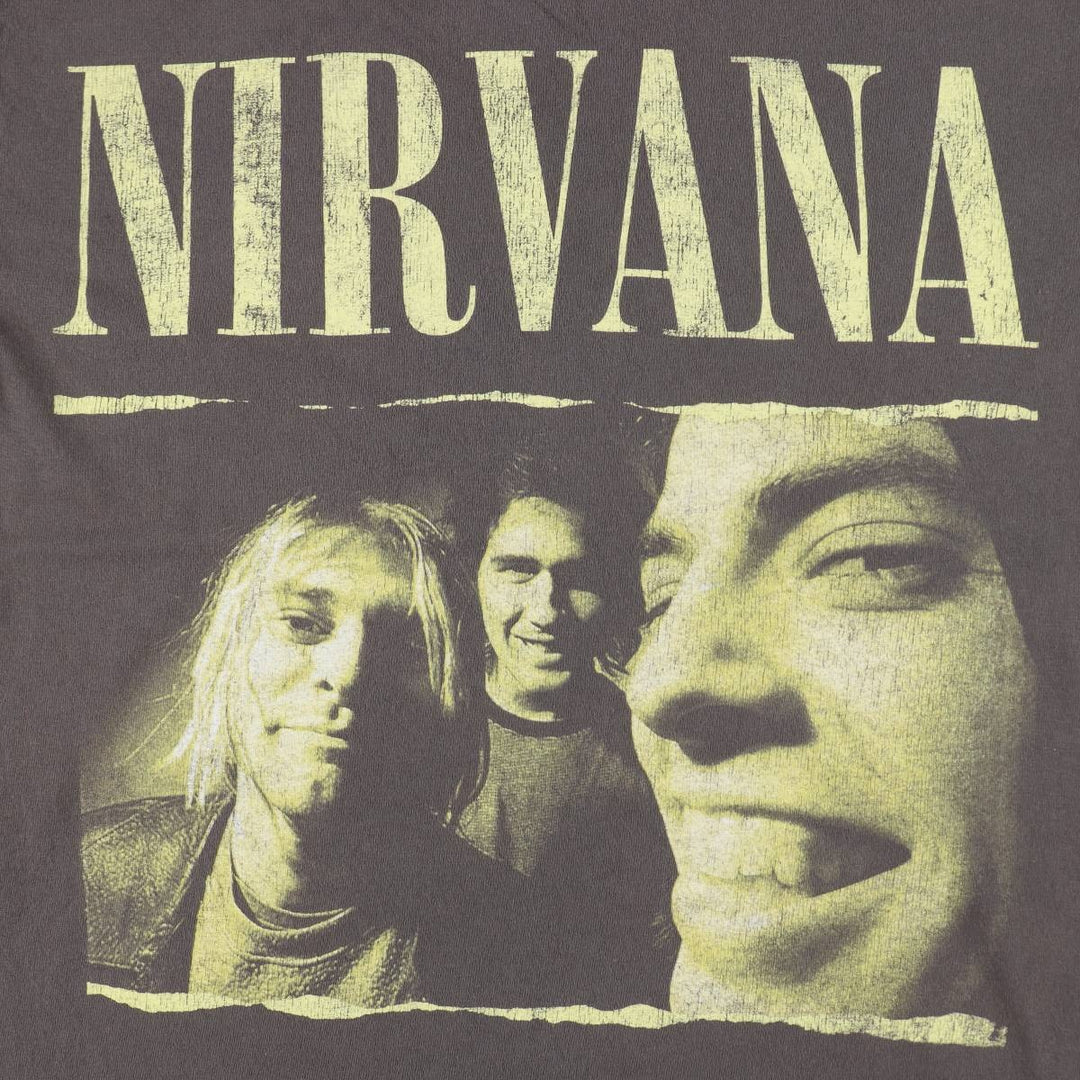 NIRVANA Nirvana Band T-shirt, Band T, Men's L size cotton Charcoal Vintage Second Hand