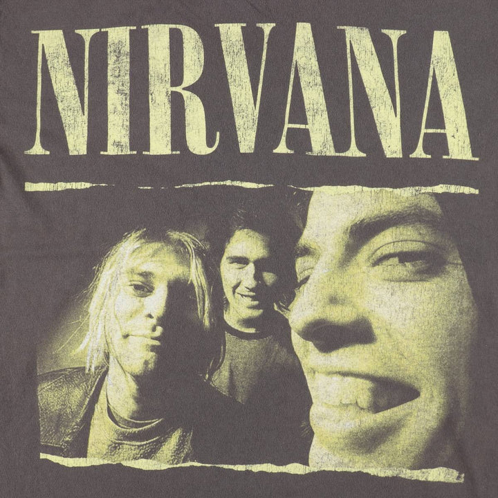 NIRVANA Nirvana Band T-shirt, Band T, Men's L size cotton Charcoal Vintage Second Hand