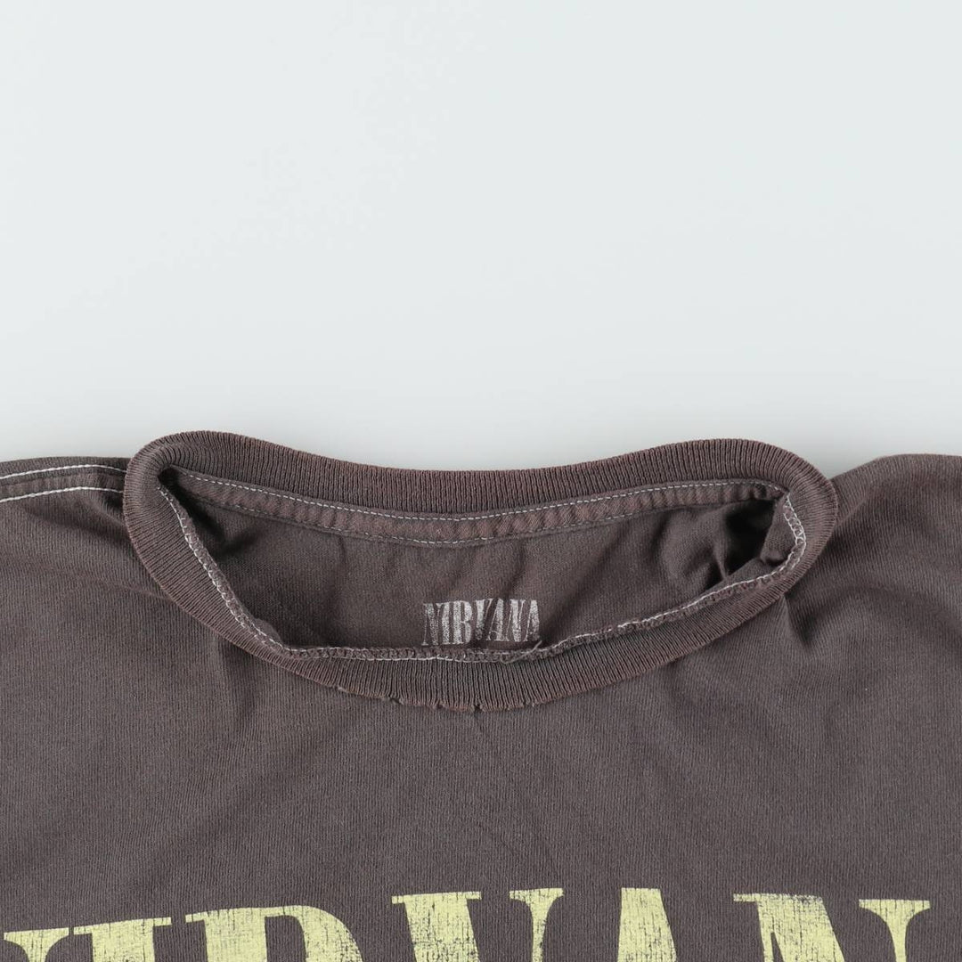 NIRVANA Nirvana Band T-shirt, Band T, Men's L size cotton Charcoal Vintage Second Hand