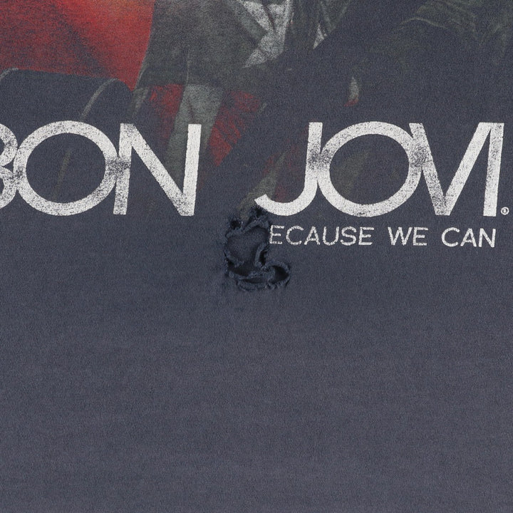 Fruit of the Loom Heavy Cotton Bon Jovi Band T-shirt, Men's XL equivalent. cotton black type Vintage Second Hand