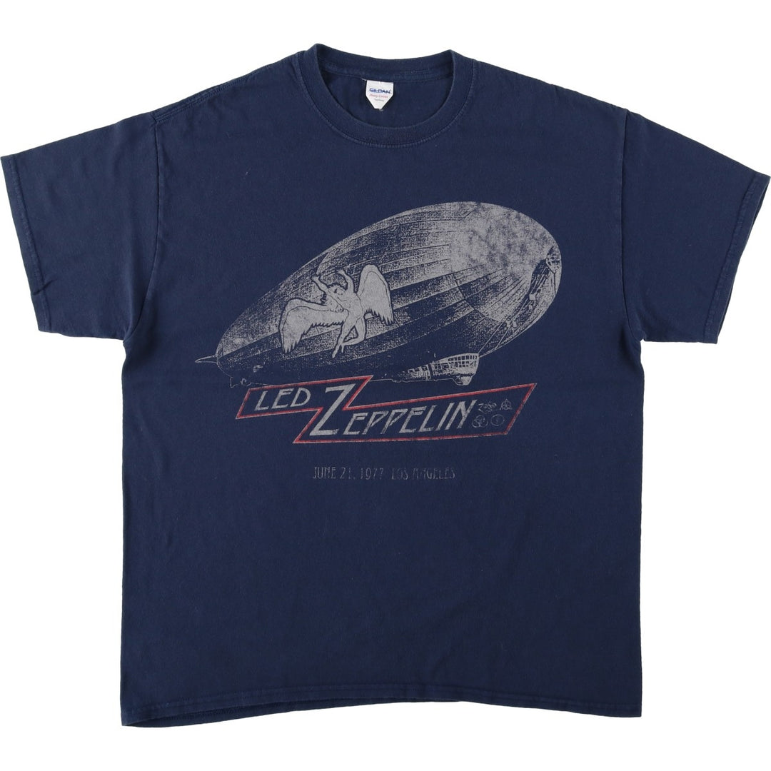 Gildan LED ZEPPELIN Band T-shirt, Men's XL size unclear navy blue type Vintage Second Hand