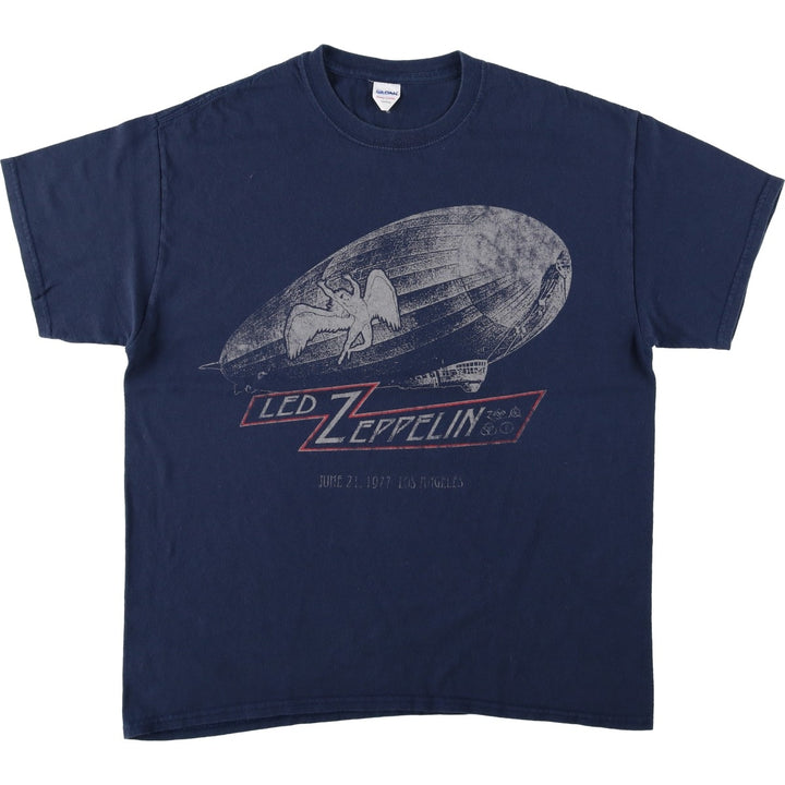Gildan LED ZEPPELIN Band T-shirt, Men's XL size unclear navy blue type Vintage Second Hand