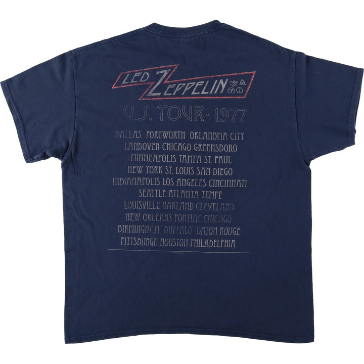 Gildan LED ZEPPELIN Band T-shirt, Men's XL size unclear navy blue type Vintage Second Hand