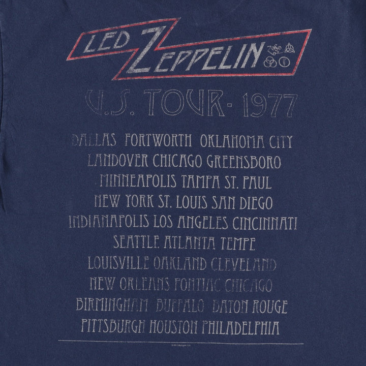 Gildan LED ZEPPELIN Band T-shirt, Men's XL size unclear navy blue type Vintage Second Hand