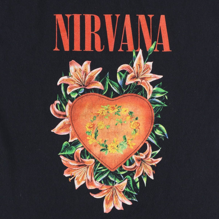 NIRVANA Nirvana Band T-shirt, Band T, Men's L size cotton black type Vintage Second Hand